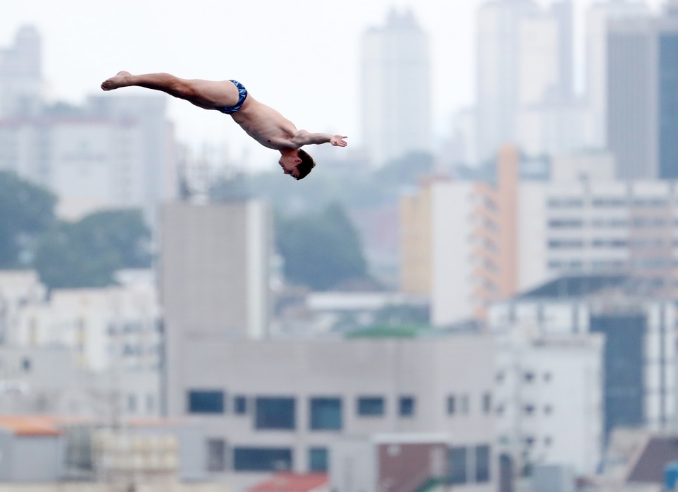 광주세계수영선수권대회 최고 인기종목인 '하이다이빙' 경기가 22일 오전 조선대학교 하이다이빙 경기장에서 펼쳐졌다. 