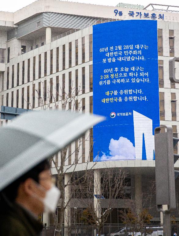 <p>국가보훈처(처장 박삼득)는 제60주년 2.28민주운동 기념일(2.28)을 앞두고, 2.28민주화운동 정신을 통한 코로나19의 위기 극복과 대구지역을 응원하는 메시지가 담긴 대형 현수막을 제작하여 정부서울청사, 정부세종청사, 대구지역 등에 내걸었다.</p>