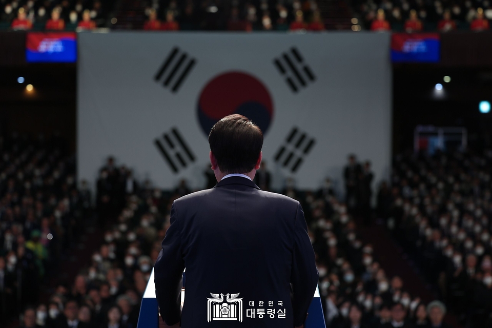 윤석열 대통령이 1일 서울 중구 유관순 기념관에서 열린 ‘제104주년 3·1절 기념식’에서 기념사를 하고 있다. 