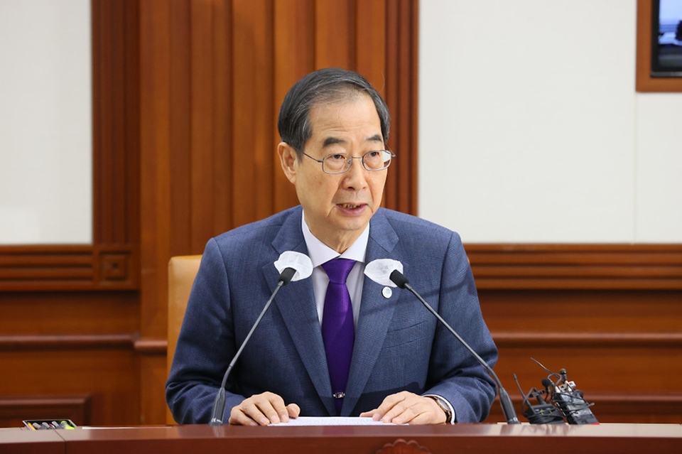 한덕수 국무총리가 9일 서울 종로구 정부서울청사에서 열린 ‘국정현안관계장관회의’에서 발언하고 있다.