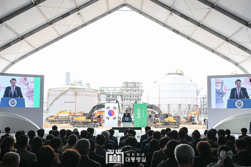 9일 울산시 울주군 온산국가산업단지에서 ‘S-OIL 샤힌 프로젝트 기공식’이 진행되고 있다.