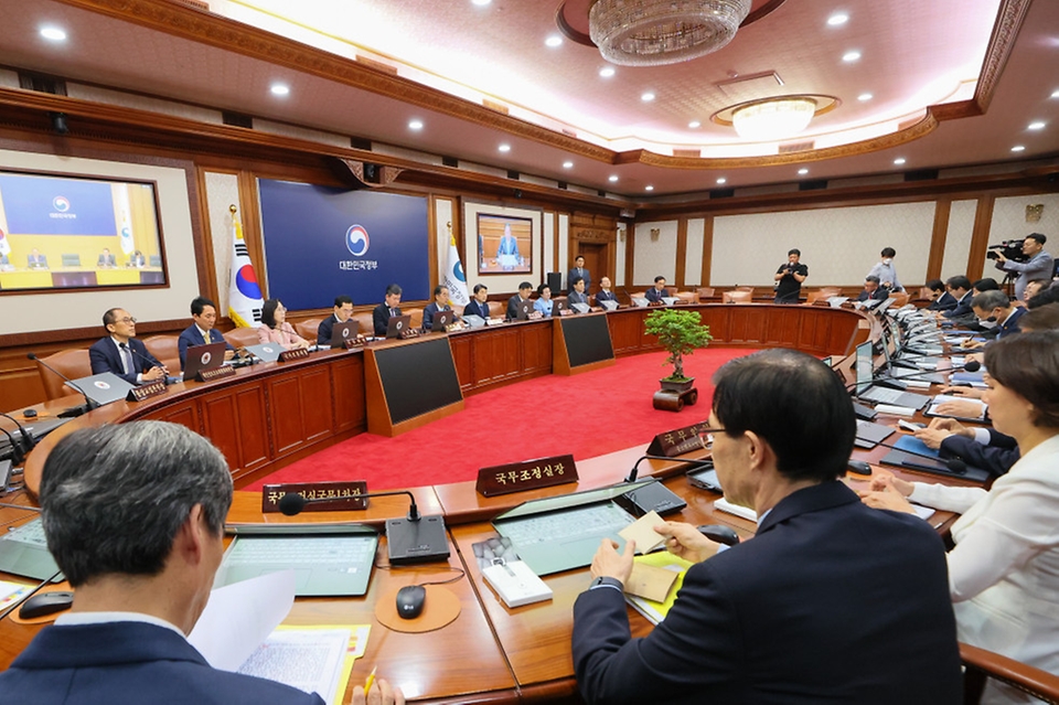 30일 서울 종로구 정부서울청사에서 ‘제22회 국무회의’가 진행되고 있다.