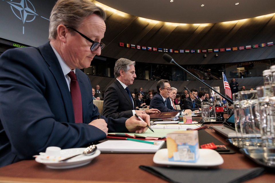 조태열 외교장관이 4일(현지시간) 벨기에 브뤼셀에서 열린 북대서양조약기구(NATO) 외교장관회의에 참석하고 있다.