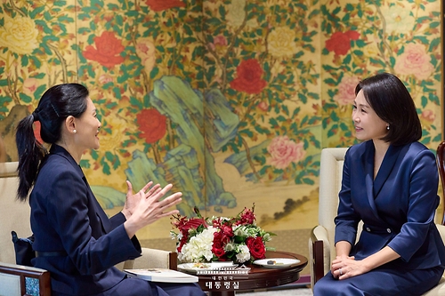 김혜경 여사, 싱가포르 총리 부인 환담