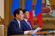 한-몽골 협정·MOU 교환식 공동언론발표 사진 5