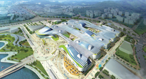여수세계박람회에는 1백6개국, 9개 국제기구가 참가하며 8백만명이 관람할 것으로 예상된다. ‘해양’을 주제로 다양한 볼거리와 즐길거리가 준비되고 있다. 사진은 박람회장 조감도.