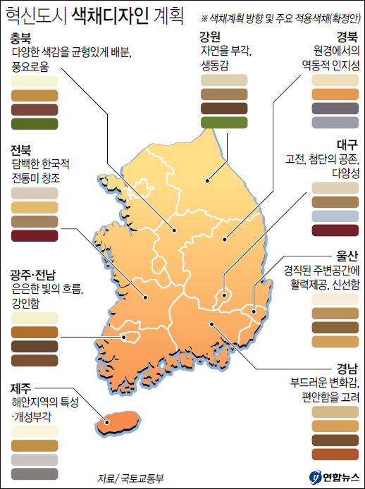 혁신도시 색채디자인 계획 - 정책뉴스 | 뉴스 | 대한민국 정책브리핑 혁신도시 색채디자인 계획