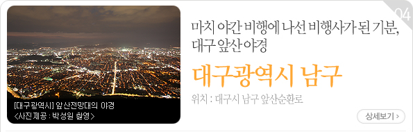 마치 야간 비행에 나선 비행사가 된 기분, 대구 앞산 야경