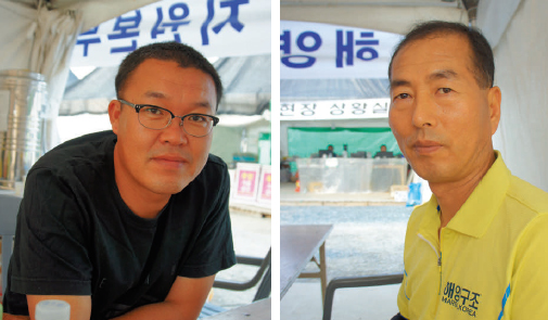 민간 잠수사 조정현 씨(왼쪽). 황대식 한국해양구조협회 해양구조본부장(오른쪽).