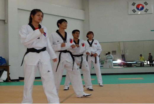 캄보디아 태권도팀의 한국 전지훈련 모습 (사진제공=인천시)