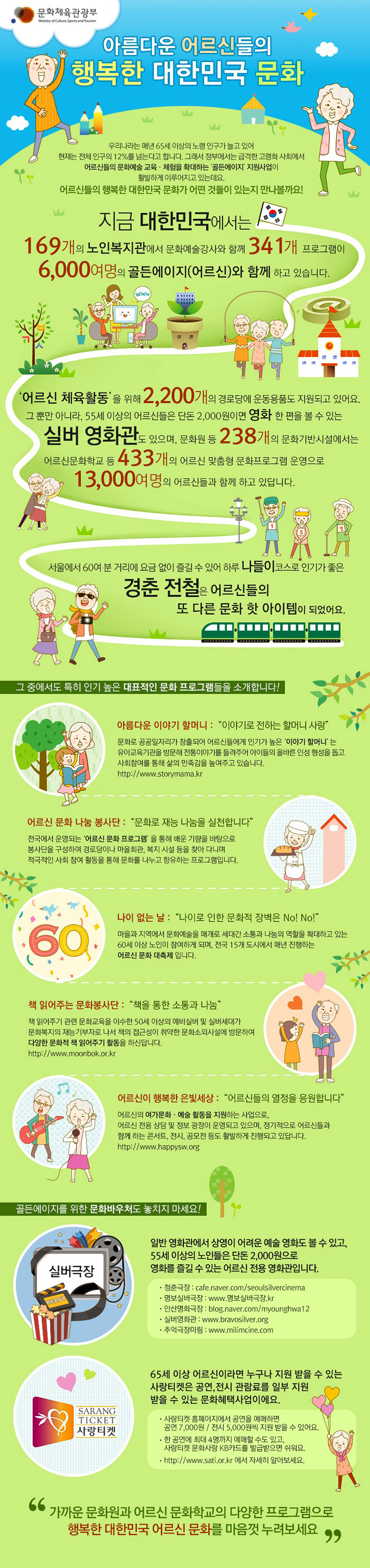 아름다운 어르신들의 행복한 대한민국 문화 하단내용 참조