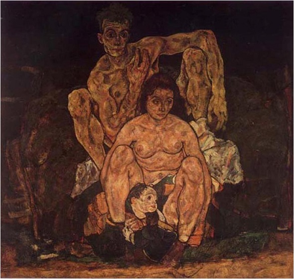 실레, 가족, 1918년, 캔버스에 유채, 152.5×162.5cm