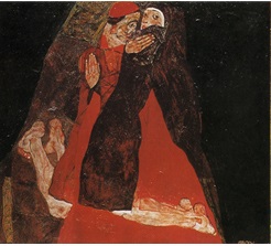 실레, 추기경과 수녀, 1912년, 캔버스에 유채, 69.8×80.1cm