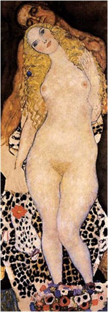 클림트, 아담과 이브(미완성)1917-1918, 캔버스에 유채, 175x60cm