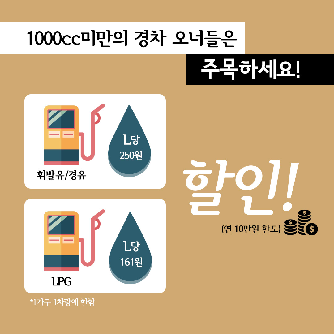 “경차 타시는 분들, 유류세 환급 혜택 받으세요!”