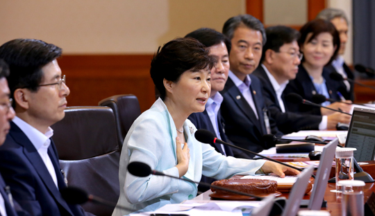 박근혜 대통령이 21일 청와대에서 열린 국무회의에서 모두발언하고 있다. (사진=저작권자(c)연합뉴스.무단전재-재배포금지)