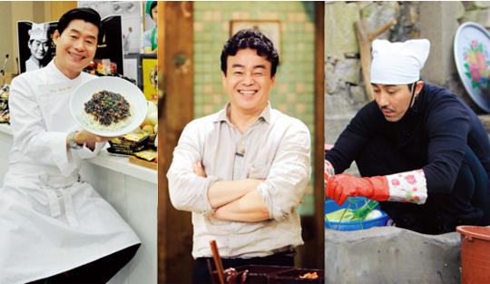 이른바 ‘쿡방’은 기존에 여성의 전유물처럼 여겨지던 일들을 남성의 손에 맡겨 보여주는 형식으로 인기를 끌게 됐다. 쿡방에 등장해 인기몰이 중인 셰프 이연복, 외식 사업가 백종원, 배우 차승원 씨.(사진=동아DB)