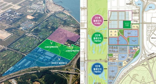 인천공항 물류단지 토지이용계획도 및 입주업체 배치도.(사진=국토교통부)