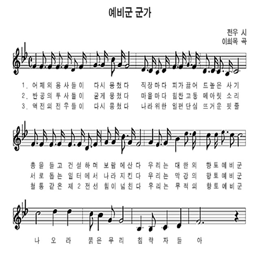 예비군가[출처-국방부]