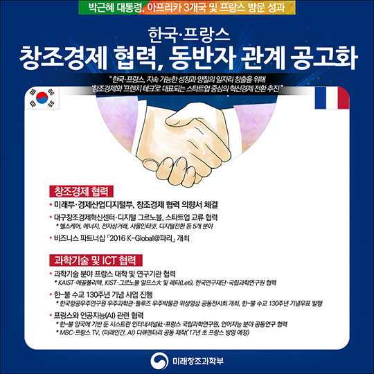 박근혜 대통령 아프리카 3개국 및 프랑스 방문 성과