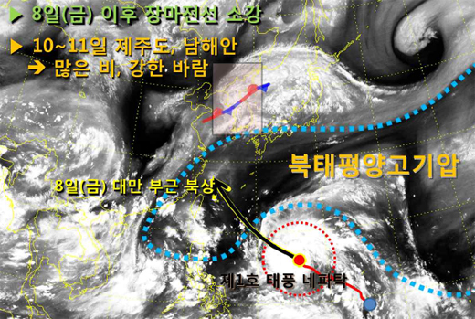 제1호 태풍 네파탁(NEPARTAK) 모식도.