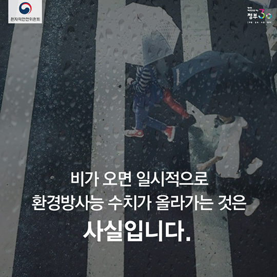 비가 오면 환경방사능 수치가 올라간다? - 정책뉴스 | 뉴스 | 대한민국 정책브리핑