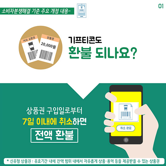 기프티콘 결제 후 환불 가능해요!