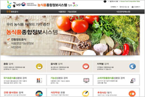 농식품종합정보시스템 홈페이지.