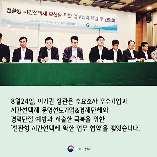 전환형 시간선택제 확산 업무 협약