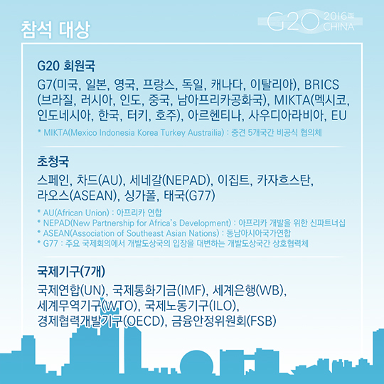 한 눈에 보는 항저우 G20 정상회의