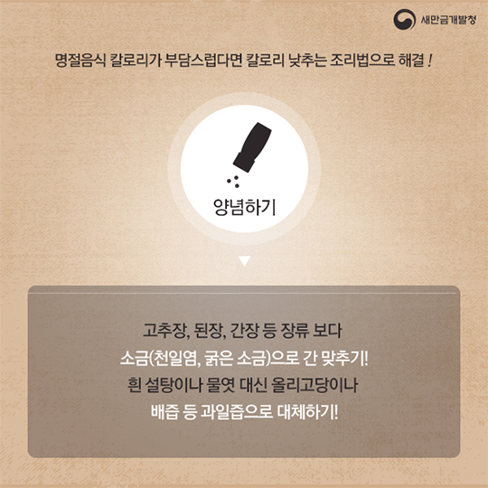 명절음식, 칼로리 잡기!
