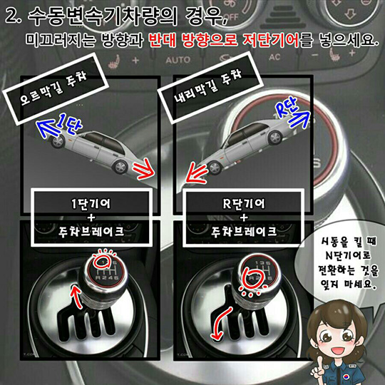 경사로 주차 이렇게 하세요