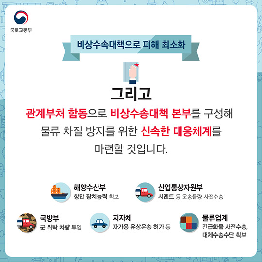 화물연대 집단운송거부에 따른 비상수송대책