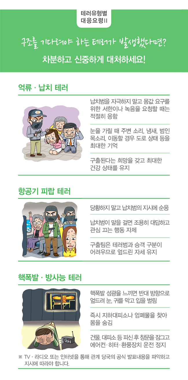 테러대비 행동요령 하단내용 참조