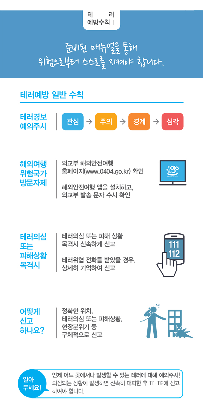 테러대비 행동요령 하단내용 참조