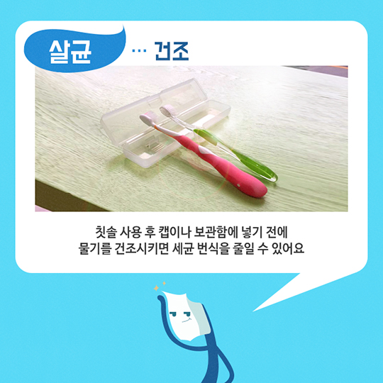 칫솔 청결 유지하는 관리법을 소개합니다.