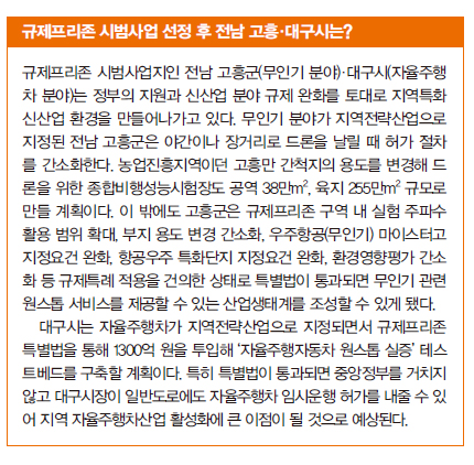 규제프리존 시범사업 선정 후 전남 고흥·대구시는
