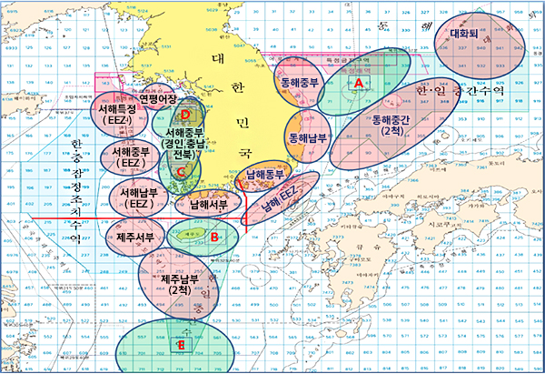 국가어업지도선 출동해역 조정 현황(제공=해양수산부)