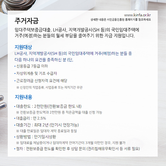 생계·주거자금이 뭔가요?