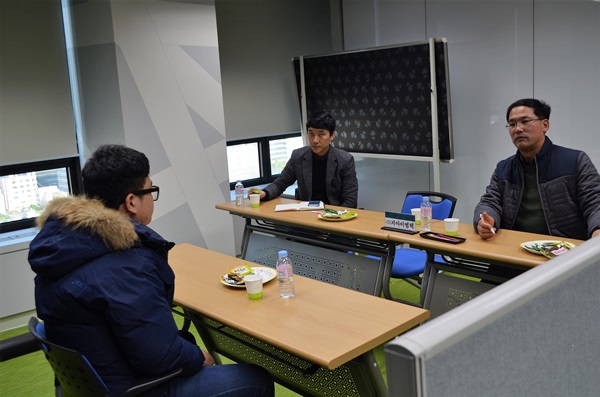 광주창조경제혁신센터 제6차 청년 채용의 날 행사에 면접 진행 모습.