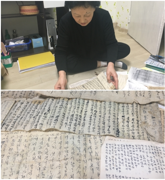 어머니가 쓰신 글을 50년도 넘게 보관하고 있는 황점갑 씨. 어머니의 글이 아까워 여고생 시절 어머니의 글을 옮겨적어 두기도 한 그는 어릴때부터 어머니를 지극히 사랑하는 딸이었다.
