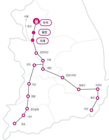 SRT는 수서를 출발해 경부선 80회, 호남선 40회 등 하루 총 120회를 운행한다.