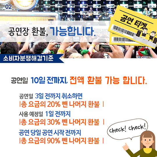 공연장 환불 기준?