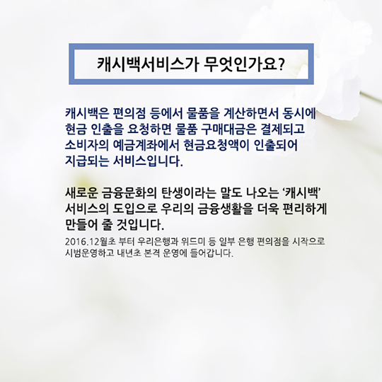 캐시백서비스가 뭐예요?