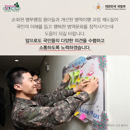 병무행정 용어 순화와 병역이행과정 제도 개선