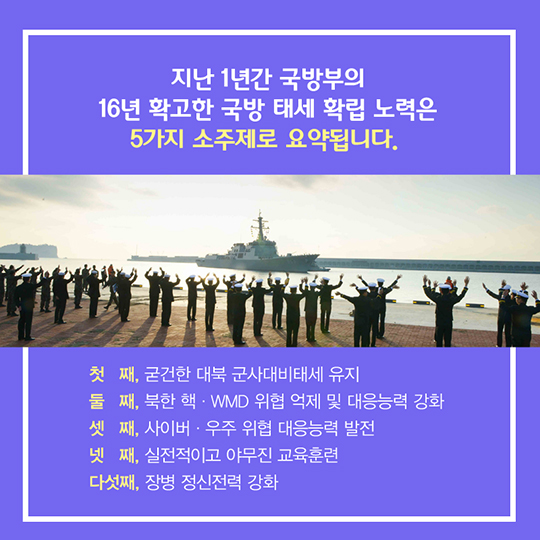 2016 국방부 주요성과 확고한 국방태세 확립