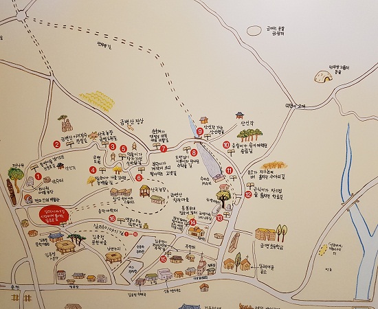 실레마을 이야기 지도.