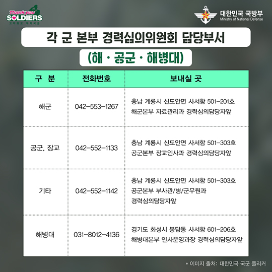 전투경력과 명예로운 경력, 이제는 인정받을 수 있습니다