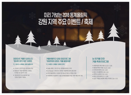 미리 가보는 2018 동계올림픽 강원지역 주요 이벤트 및 축제. (출처=문화체육관광부 누리집)