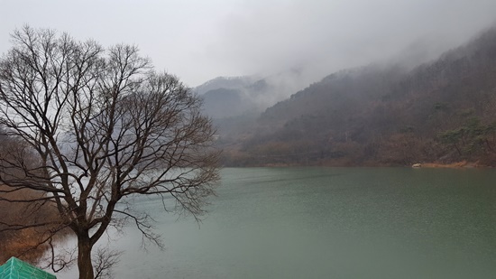 산허리를 감는 안개가 한 폭의 산수화가 된다.
